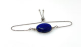 Lapis Lazuli Gemstone Bracelet, Sterling Silver Bolo Bracelet, AAA Quality Lapis Lazuli Bracelet, Gifts for Her