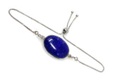 Lapis Lazuli Gemstone Bracelet, Sterling Silver Bolo Bracelet, AAA Quality Lapis Lazuli Bracelet, Gifts for Her