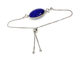 Lapis Lazuli Gemstone Bracelet, Sterling Silver Bolo Bracelet, AAA Quality Lapis Lazuli Bracelet, Gifts for Her