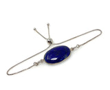 Lapis Lazuli Gemstone Bracelet, Sterling Silver Bolo Bracelet, AAA Quality Lapis Lazuli Bracelet, Gifts for Her