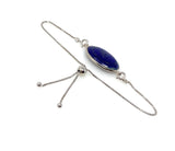 Lapis Lazuli Gemstone Bracelet, Sterling Silver Bolo Bracelet, AAA Quality Lapis Lazuli Bracelet, Gifts for Her