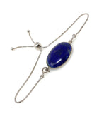 Lapis Lazuli Gemstone Bracelet, Sterling Silver Bolo Bracelet, AAA Quality Lapis Lazuli Bracelet, Gifts for Her