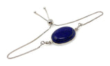 Lapis Lazuli Gemstone Bracelet, Sterling Silver Bolo Bracelet, AAA Quality Lapis Lazuli Bracelet, Gifts for Her