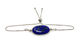 Lapis Lazuli Gemstone Bracelet, Sterling Silver Bolo Bracelet, AAA Quality Lapis Lazuli Bracelet, Gifts for Her