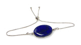 Lapis Lazuli Gemstone Bracelet, Sterling Silver Bolo Bracelet, AAA Quality Lapis Lazuli Bracelet, Gifts for Her