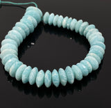 Amazonite Gemstone Beads - German Cut, Amazonite Saucer Beads, Bulk Wholesale Beads, Amazonite Disc Beads, 10-15mm, 8" Strand