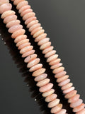 8" Natural Pink Opal Gemstone Beads, German Cut Pink Opal Saucer Beads, Bulk Wholesale Beads, 8-14mm