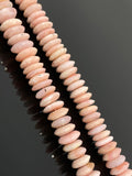 8" Natural Pink Opal Gemstone Beads, German Cut Pink Opal Saucer Beads, Bulk Wholesale Beads, 8-14mm