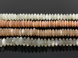 Natural Moonstone Gemstone Beads - German Cut Saucer Beads, Bulk Wholesale Beads, 8- 13mm, 8" Strand