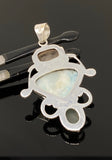 Larimar Gemstone Pendant with Aquamarine and Morganite , Wire Wrapped Pendant, Silver Jewelry Gifts for Her, Bohemian Jewelry