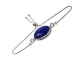 Lapis Lazuli Gemstone Bracelet, Sterling Silver Bolo Bracelet, AAA Quality Lapis Lazuli Bracelet, Gifts for Her
