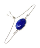 Lapis Lazuli Gemstone Bracelet, Sterling Silver Adjustable Bracelet, AAA Quality Lapis Lazuli Bracelet, Gifts for Her