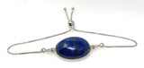 Lapis Lazuli Gemstone Bracelet, Sterling Silver Bolo Bracelet, AAA Quality Lapis Lazuli Bracelet, Gifts for Her