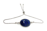 Lapis Lazuli Gemstone Bracelet, Sterling Silver Bolo Bracelet, AAA Quality Lapis Lazuli Bracelet, Gifts for Her