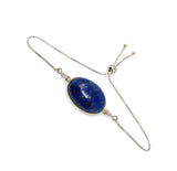 Lapis Lazuli Gemstone Bracelet, Sterling Silver Bolo Bracelet, AAA Quality Lapis Lazuli Bracelet, Gifts for Her