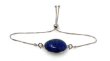 Lapis Lazuli Gemstone Bracelet, Sterling Silver Bolo Bracelet, AAA Quality Lapis Lazuli Bracelet, Gifts for Her