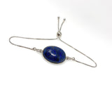 Lapis Lazuli Gemstone Bracelet, Sterling Silver Bolo Bracelet, AAA Quality Lapis Lazuli Bracelet, Gifts for Her