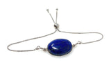 Lapis Lazuli Gemstone Bracelet, Sterling Silver Bolo Bracelet, AAA Quality Lapis Lazuli Bracelet, Gifts for Her