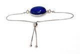 Lapis Lazuli Gemstone Bracelet, Sterling Silver Bolo Bracelet, AAA Quality Lapis Lazuli Bracelet, Gifts for Her