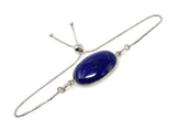 Lapis Lazuli Gemstone Bracelet, Sterling Silver Bolo Bracelet, AAA Quality Lapis Lazuli Bracelet, Gifts for Her