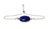Lapis Lazuli Gemstone Bracelet, Sterling Silver Bolo Bracelet, AAA Quality Lapis Lazuli Bracelet, Gifts for Her