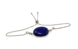 Lapis Lazuli Gemstone Bracelet, Sterling Silver Bolo Bracelet, AAA Quality Lapis Lazuli Bracelet, Gifts for Her