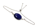 Lapis Lazuli Gemstone Bracelet, Sterling Silver Bolo Bracelet, AAA Quality Lapis Lazuli Bracelet, Gifts for Her