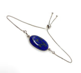 Lapis Lazuli Gemstone Bracelet, Sterling Silver Bolo Bracelet, AAA Quality Lapis Lazuli Bracelet, Gifts for Her