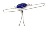 Lapis Lazuli Gemstone Bracelet, Sterling Silver Bolo Bracelet, AAA Quality Lapis Lazuli Bracelet, Gifts for Her
