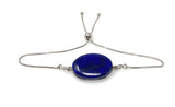 Lapis Lazuli Gemstone Bracelet, Sterling Silver Bolo Bracelet, AAA Quality Lapis Lazuli Bracelet, Gifts for Her