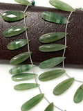 Natural Green Aventurine Gemstone Beads, Green Aventurine Faceted Pear Briolette Beads, Wholesale Beads, 28mm - 40mm, 7.5”Strand/ 13-14 Pcs