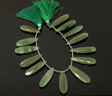 Natural Green Aventurine Gemstone Beads, Green Aventurine Faceted Pear Briolette Beads, Wholesale Beads, 28mm - 40mm, 7.5”Strand/ 13-14 Pcs
