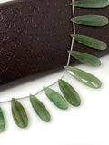 Natural Green Aventurine Gemstone Beads, Green Aventurine Faceted Pear Briolette Beads, Wholesale Beads, 28mm - 40mm, 7.5”Strand/ 13-14 Pcs