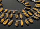 Natural Tiger Eye Beads, Gemstone Beads, Jewelry Supplies, Wholesale Bulk Beads, 7.75” Strand/ 12pcs