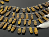 Natural Tiger Eye Beads, Gemstone Beads, Jewelry Supplies, Wholesale Bulk Beads, 7.75” Strand/ 12pcs