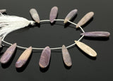 Natural Lepidolite Gemstone Beads, Lepidolite Faceted Pear Beads, Jewelry Supplies, Wholesale Beads, Bulk Beads, 8" Strand/ 13 Pcs