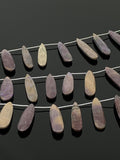Natural Lepidolite Gemstone Beads, Lepidolite Faceted Pear Beads, Jewelry Supplies, Wholesale Beads, Bulk Beads, 8" Strand/ 13 Pcs