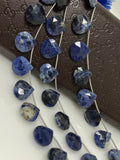Sodalite Gemstone Beads, Natural Sodalite Faceted Briolette Beads, Jewelry Supplies, 8"Strand/ 12Pcs