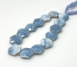 Blue Opal Beads, Gemstone Beads, Peruvian Opal Beads, 15x17mm - 16x18mm, 6.5” Strand