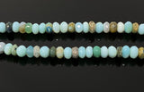 Blue Opal Beads, Gemstone Beads, Peruvian Opal Beads, 6mm - 6.5mm, 8” Strand