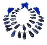 Sodalite Gemstone Beads, Sodalite Faceted Pear Briolette Beads, Jewelry Supplies, 22mm -29mm , 8"Strand/ 12-13 Pcs
