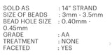 Natural Chrome Diopside Beads, Gemstone Beads, Wholesale Beads, Bulk Beads, Jewelry Supplies for Jewelry Making, 3- 3.5mm, 14"strand