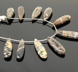 Honey Dendrite Beads, Gemstone Beads, Jewelry Supplies forJewelry Making, Bulk Beads, 8" Strand/ 13 Pcs