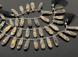 Honey Dendrite Beads, Gemstone Beads, Jewelry Supplies forJewelry Making, Bulk Beads, 7.5” Strand/ 13 Pcs