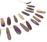 Natural Lepidolite Gemstone Beads, Lepidolite Faceted Pear Beads, Jewelry Supplies, Wholesale Beads, Bulk Beads, 8" Strand/ 13 Pcs