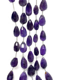 Natural Amethyst Gemstone Beads, Amethyst Beads, Jewelry Supplies for Jewelry Making, Bulk Wholesale Beads, 7” Strand/ 9 pcs