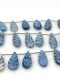 Natural Blue Opal Gemstone Beads, Blue Opal Carved Beads, Wholesale Bulk Beads, Jewelry Supplies, 7.5” Strand