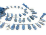 Natural Blue Opal Gemstone Beads, Blue Opal Carved Beads, Wholesale Bulk Beads, Jewelry Supplies, 7.5” Strand