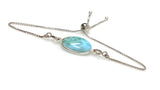 Larimar Gemstone Bracelet, Sterling Silver Adjustable Bolo Bracelet, AAA Quality Dominican Republic Larimar Bracelet, Gifts for Her