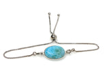 Larimar Gemstone Bracelet, Sterling Silver Adjustable Bracelet, AAA Quality Dominican Republic Larimar Bracelet, Gifts for Her